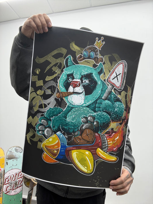 Jacques The Blue Bear but his Digital Print Twin
