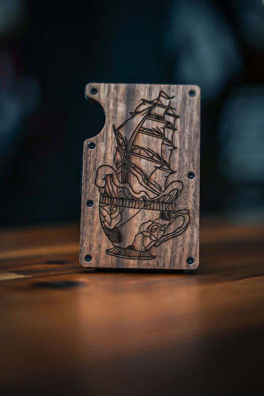 Wooden Cup of coffee Wallet
